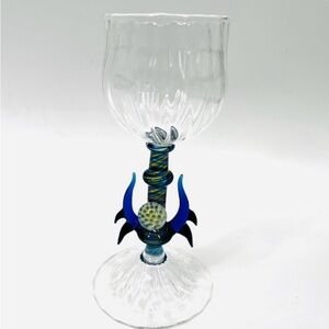 Antonio Salviati Venetian Murano Trident Art Glass Chalice Wine Goblet